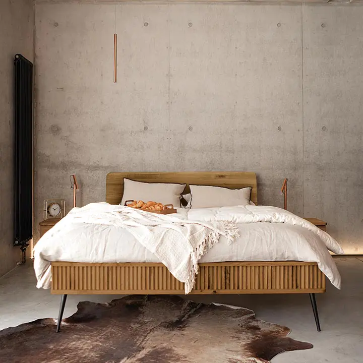 Massief houten bed Ondas
