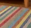 Handgeweven, bont gestreept scheerwollen vloerkleed - Een vrolijke kleurenmix voor in uw huis!