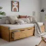 Pull-out bed Dedia in gastenkamer, grenen hout, oppervlak geolied/beitst
