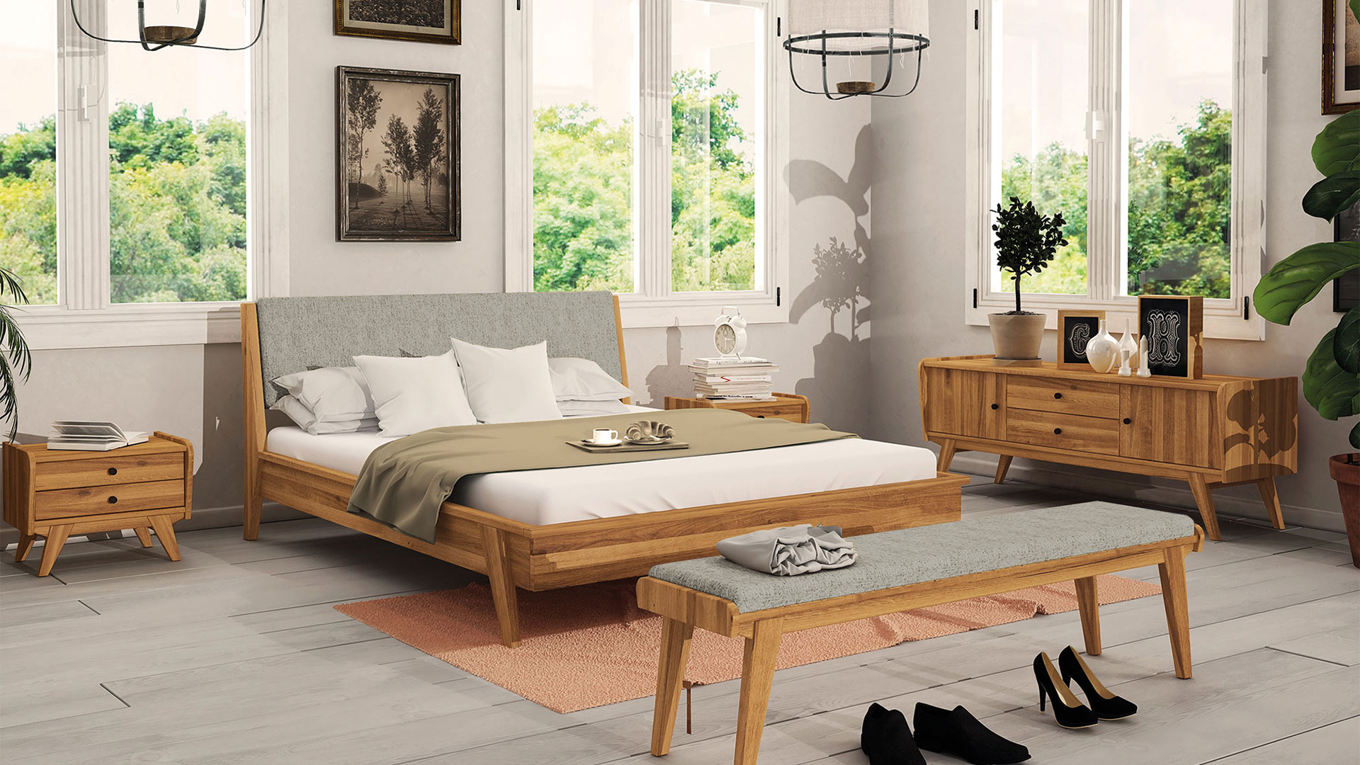 Promoten helling Zaailing Massief houten bed "Lasala" | allnatura Nederland