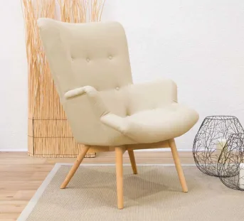 Comfortabele gestoffeerde fauteuil in Scandinavische stijl