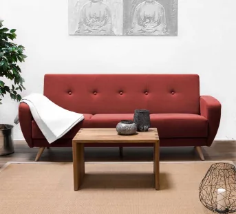 Couch Deria - Trendy retrostijl in gedurfd rood