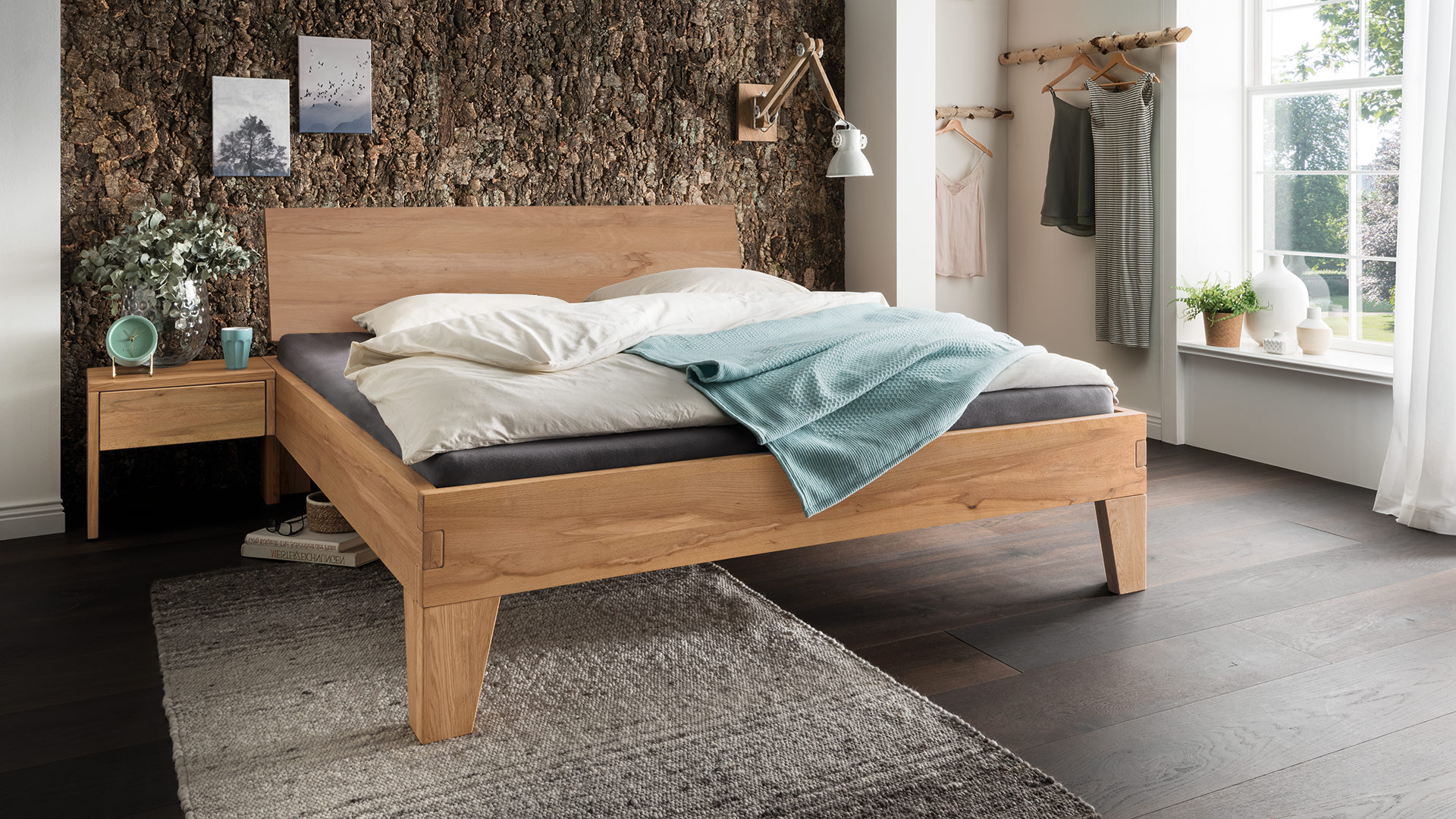 klassiek conservatief Notebook Massief houten bed "Belluno" | allnatura Nederland